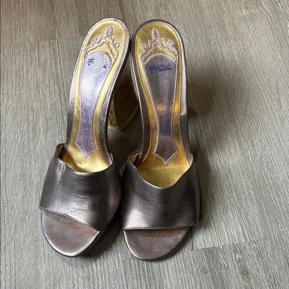Hale Bob Elegant Metallic Slide Sandals - Picture 2 of 4